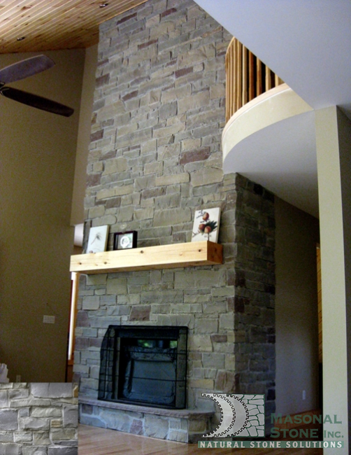 MASONAL STONE FIREPLACE