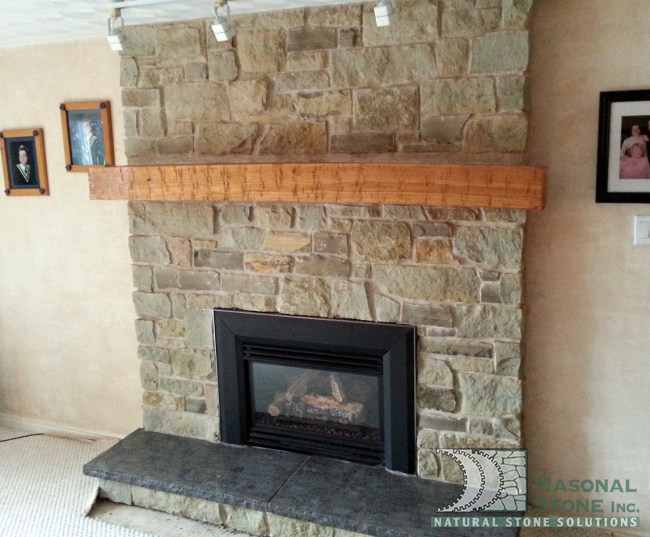 BUCKHORN LIMESTONE FIREPLACE