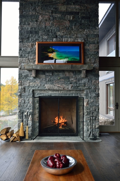 granite fireplace