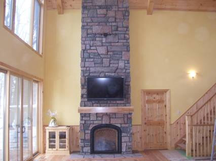 SQUARE CUT MUSKOKA GRANITE FIREPLACE