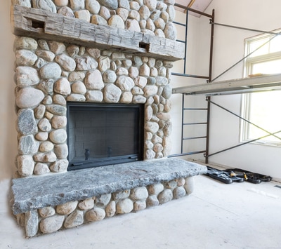 granite fireplace